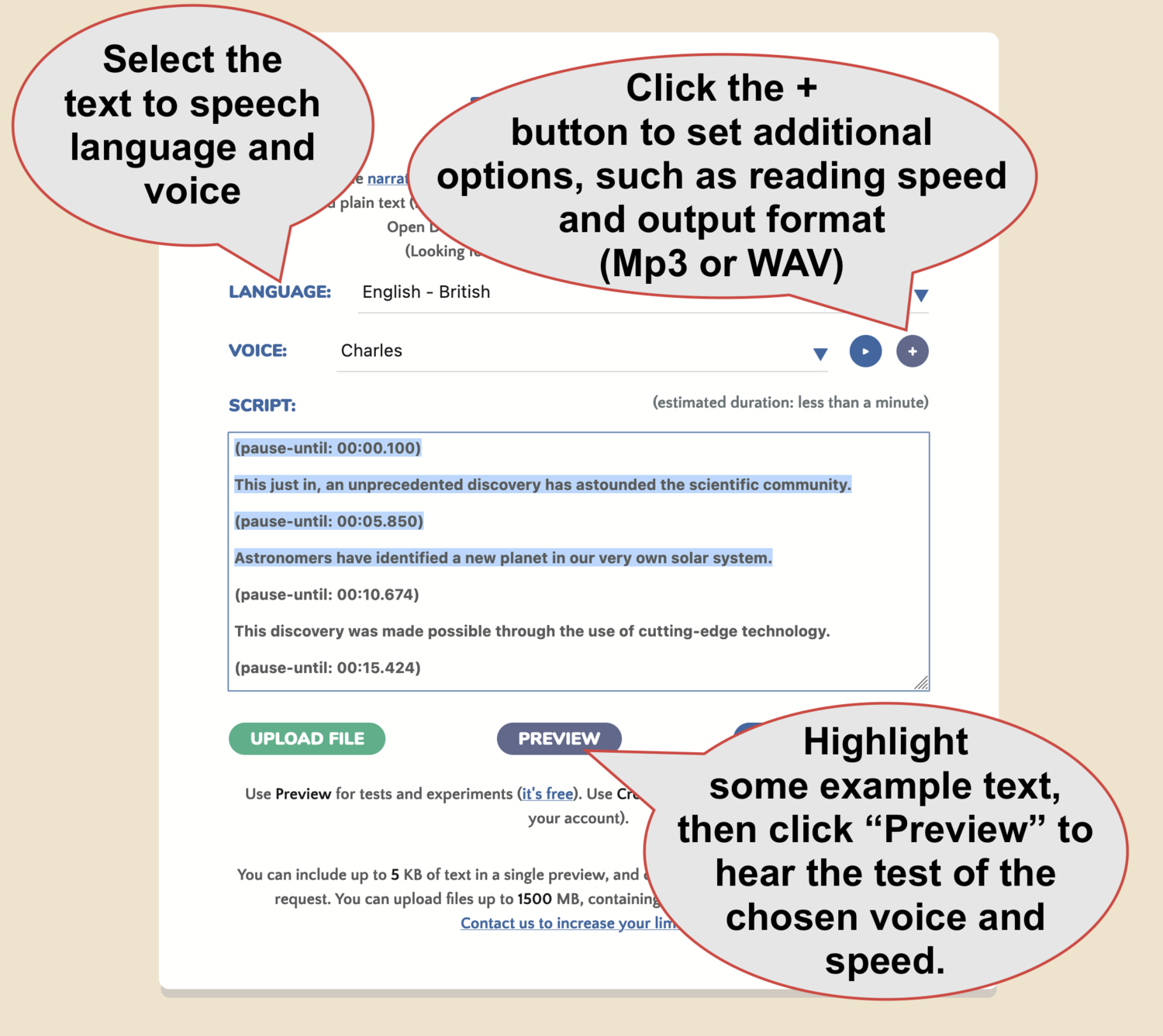 Configure and test your subtitle audio Configure and test your subtitle audio