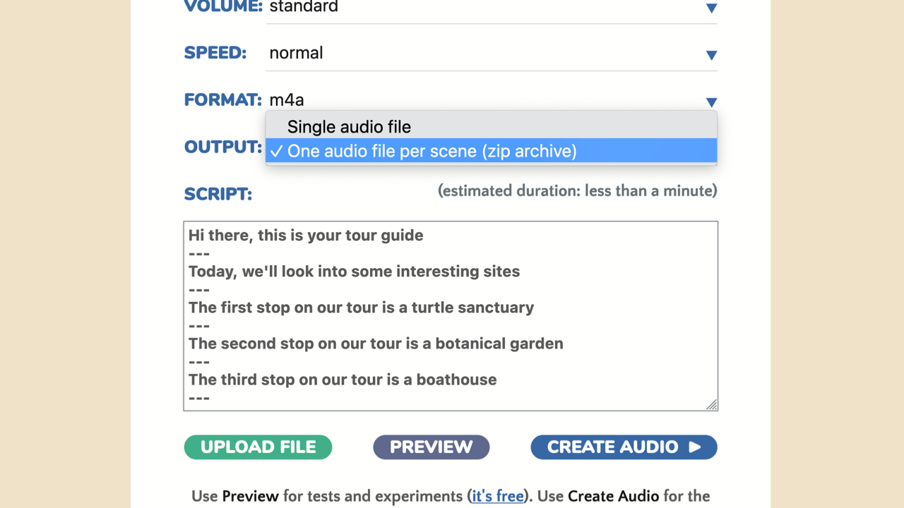 Make dozens or hundreds of short audio files easily Make dozens or hundreds of short audio files easily